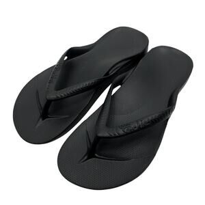 NEW Archies Unisex Arch Support Flip Flops Mens 9US / Womens 10US Black NWOB
